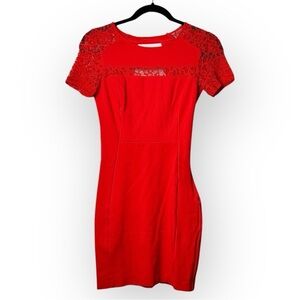 Dynamite Red Lace Detail Mini Dress XS